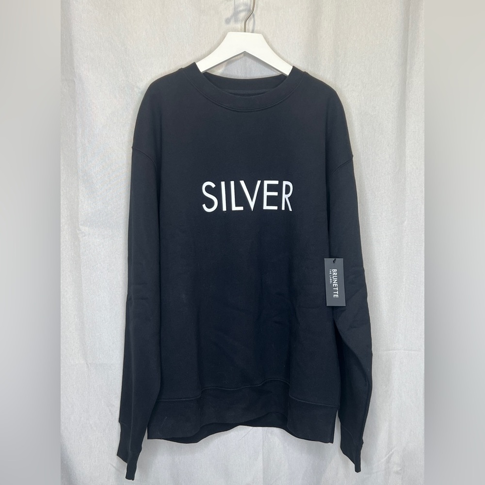 Brunette The Label Black (Silver) Crewneck (PTP 22)